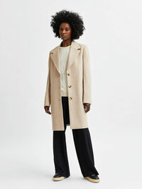 EINREIHIGER MANTEL, Beige, highres