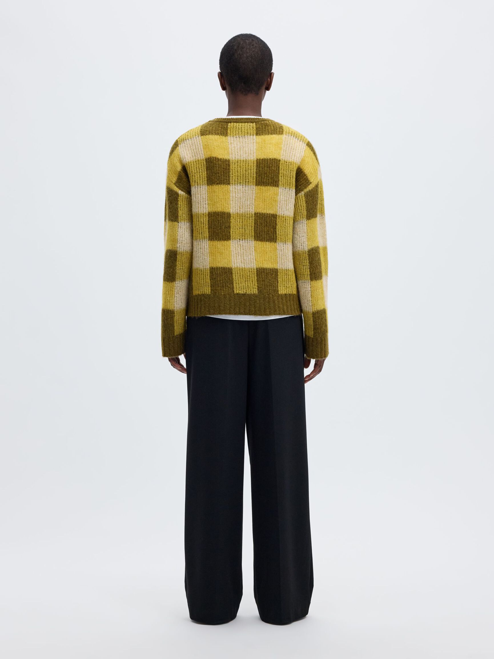 RUTETE STRIKKET PULLOVER, Avocado Oil, highres