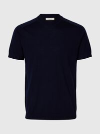100% MERINO WOOL T-SHIRT, Navy Blazer, highres