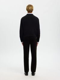 CORDUROY REGULAR FIT TROUSERS, Black, highres