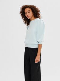 PUFF SLEEVE SWEATSHIRT, Cashmere Blue, highres