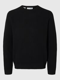 100 % COTON PULL RAS DU COU, Black, highres