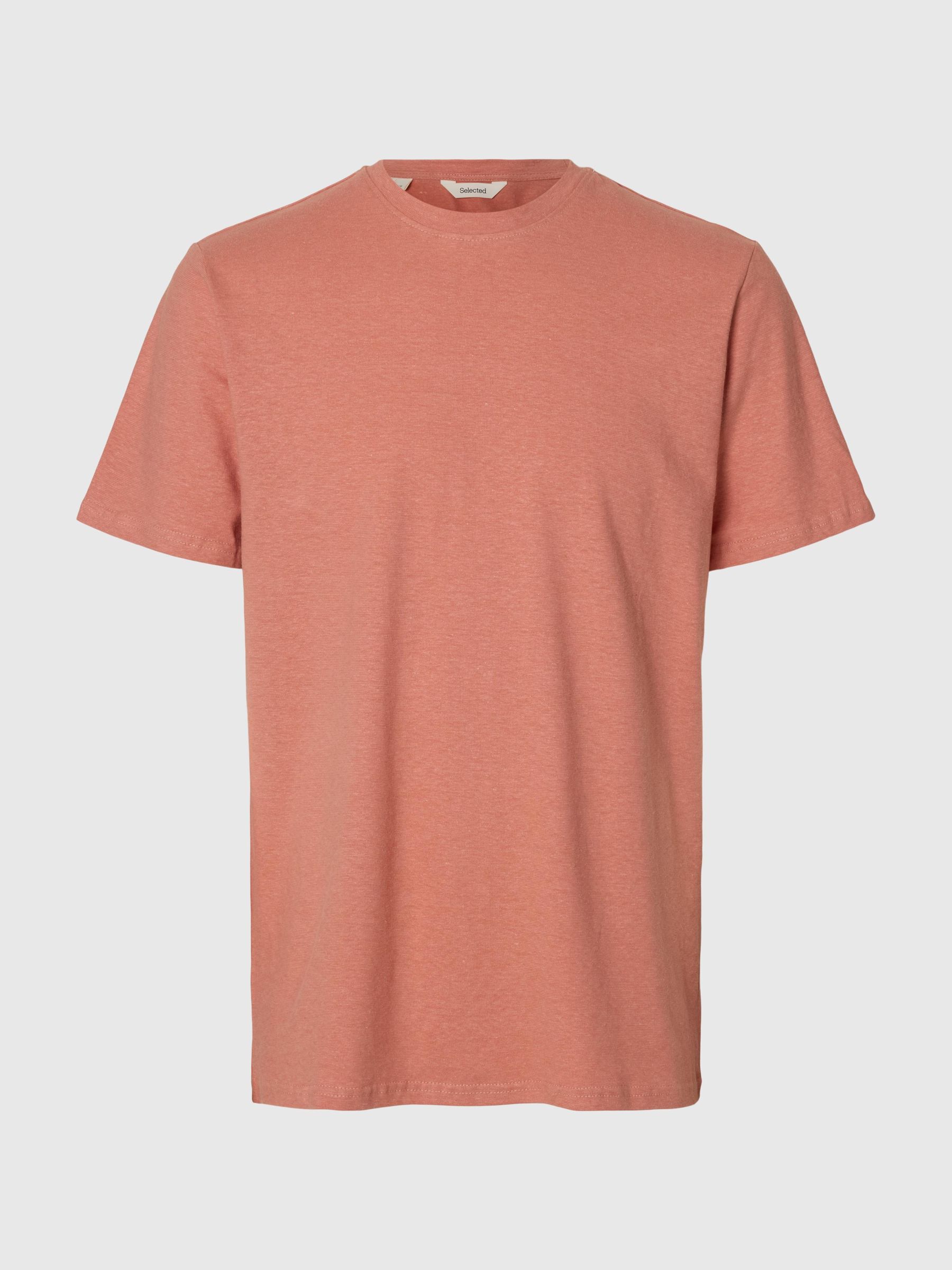 LINEN BLEND  T-SHIRT, Rose Dawn, highres