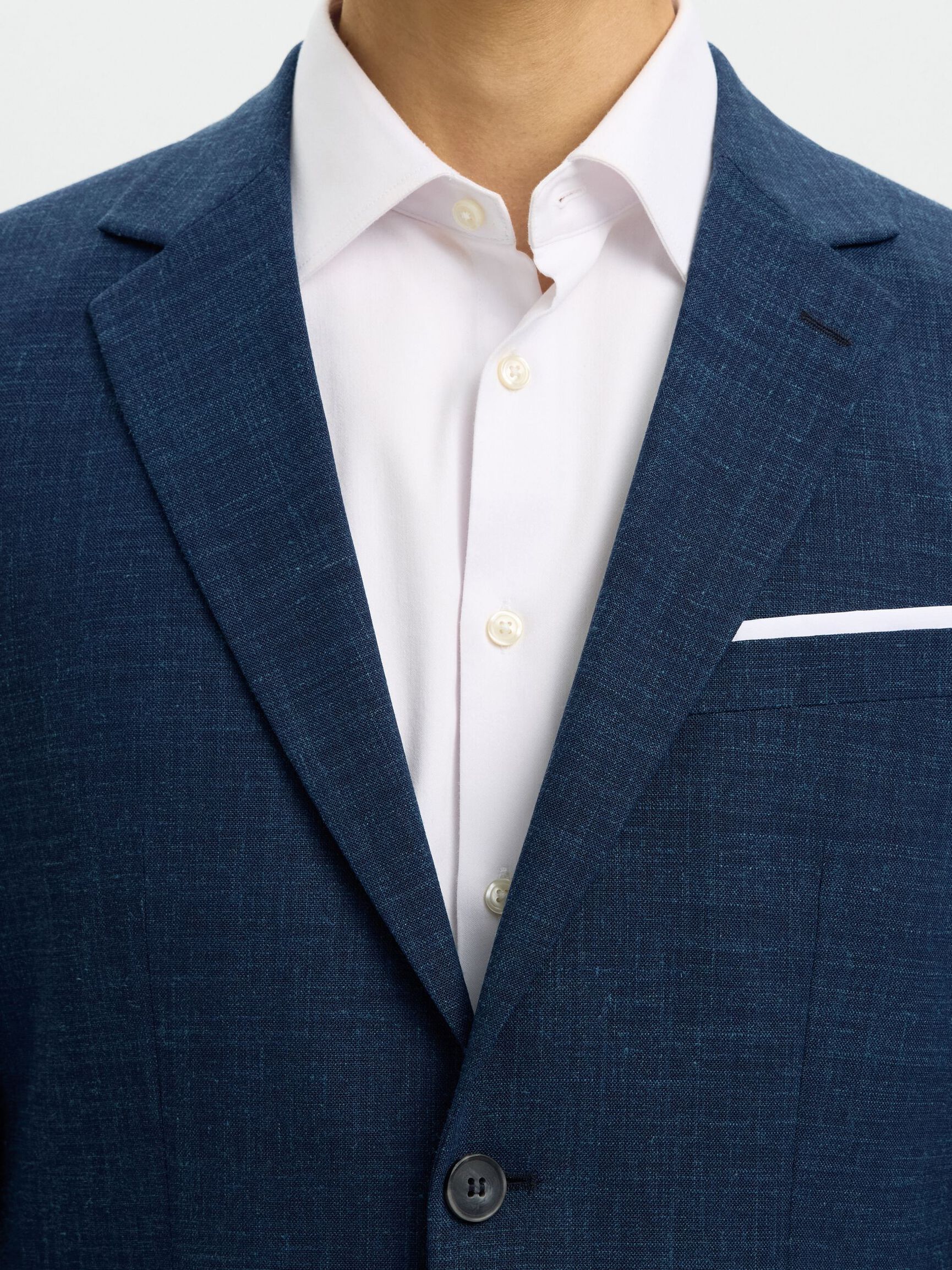 SLIM FIT ENKELTRADET BLAZER, Dark Navy, highres