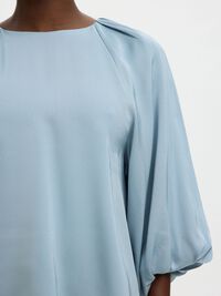 VISCOSE BLOUSE MANCHES 3/4, Dusty Blue, highres