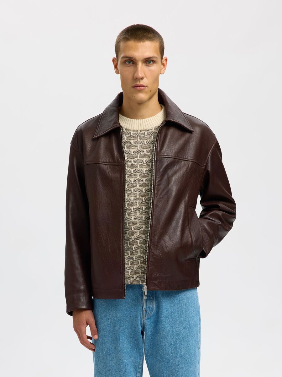 Product tile image - 100% LEATHER JACKET, Demitasse | 16099240_Demitasse