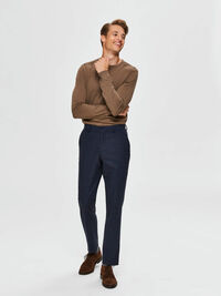 LONG-SLEEVED KNITTED JUMPER, Teak, highres