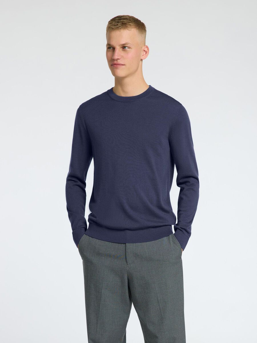 Selected 100% MERINOWOL PULLOVER MET RONDE HALS, Oceana, highres - 16094647_Oceana_003.jpg