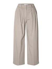 PLEATED WIDE-LEG TROUSERS, Greige, highres