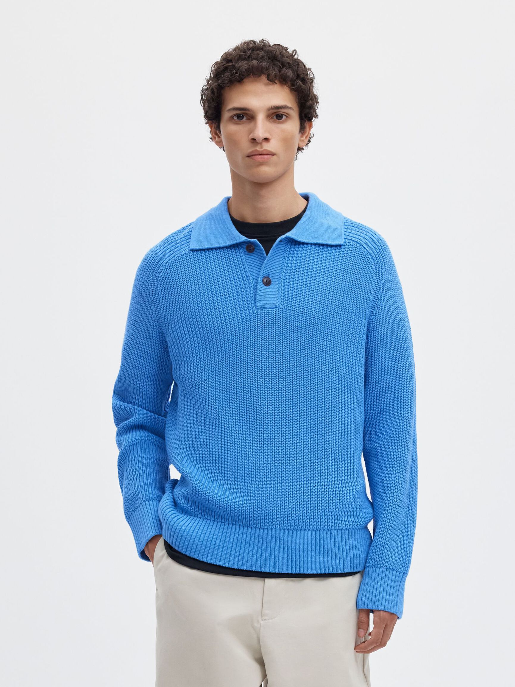 RIBBED PULLOVER, Granada Sky, highres
