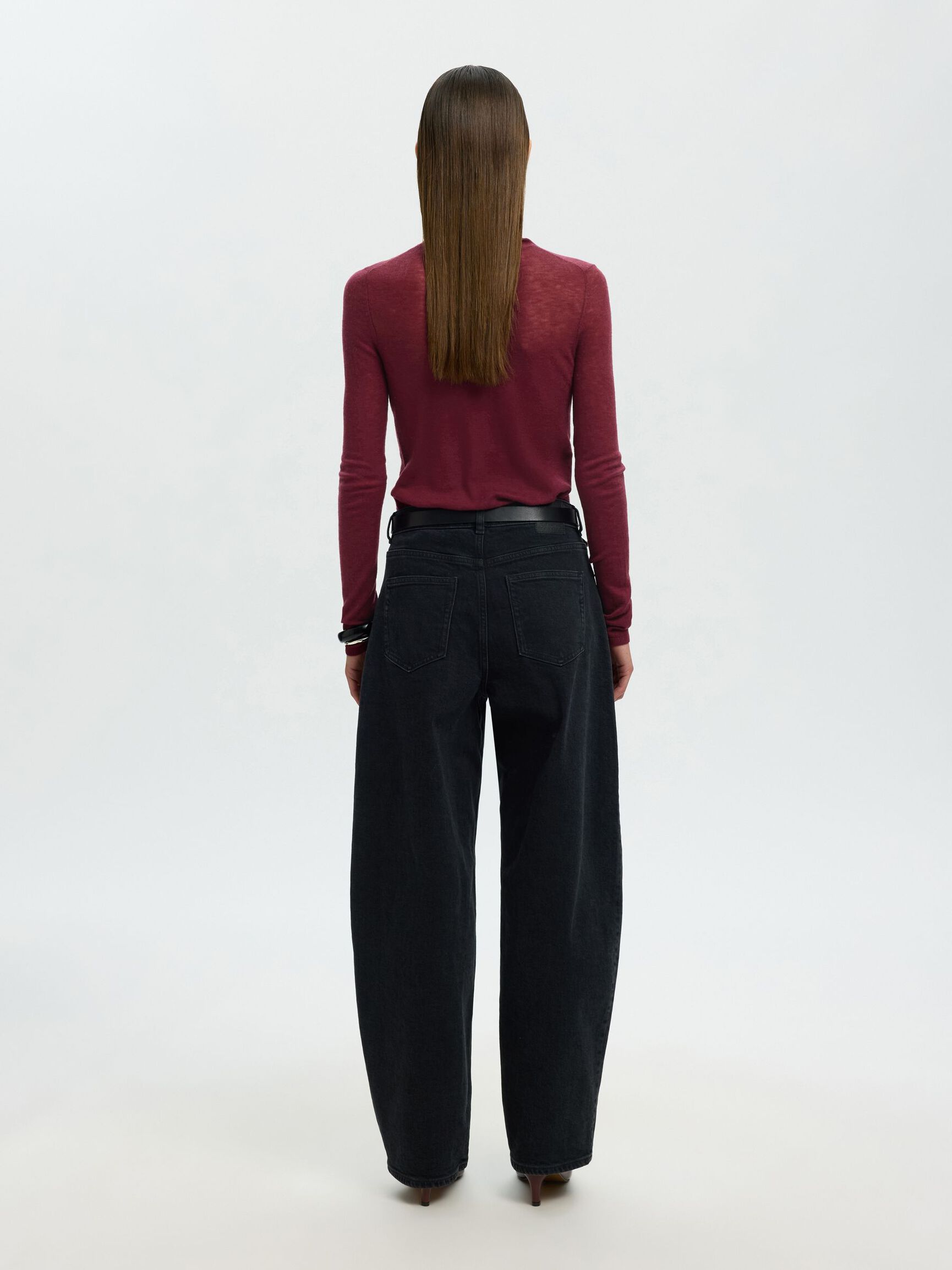 MERINO WOOL TURTLENECK, Tawny Port, highres