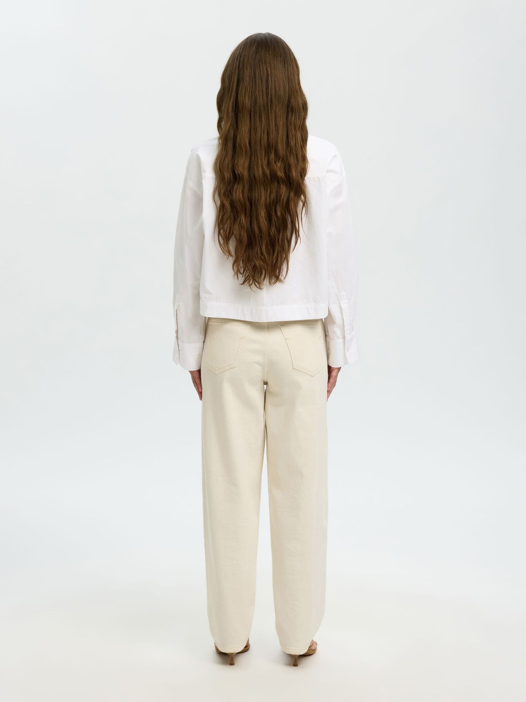 BOXY FIT CROPPED SHIRT, Bright White, highres