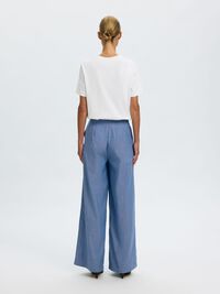 PLEATED WIDE-LEG TROUSERS, Dark Blue, highres