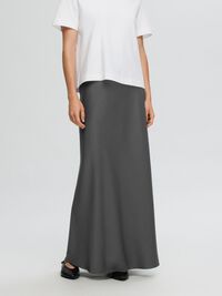 SATIN MAXI SKIRT, Volcanic Ash, highres