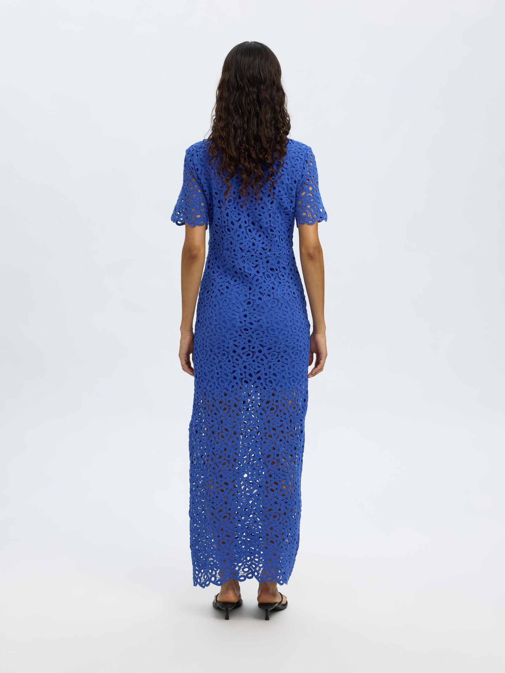 HÄKEL-LOOK MAXIKLEID, Dazzling Blue, highres