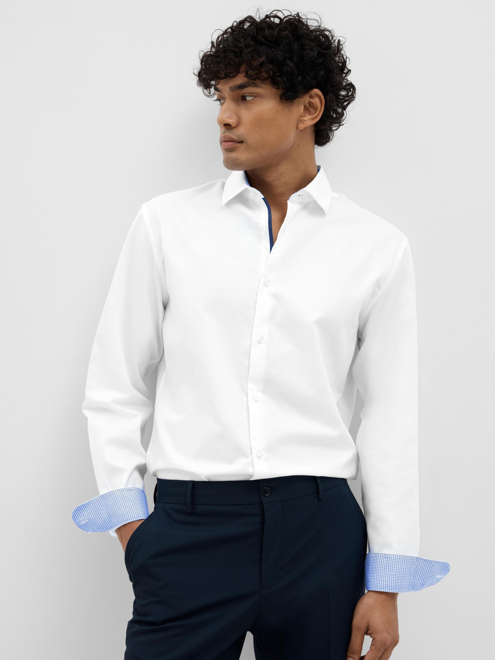 SLIM FIT SHIRT, Bright White, highres