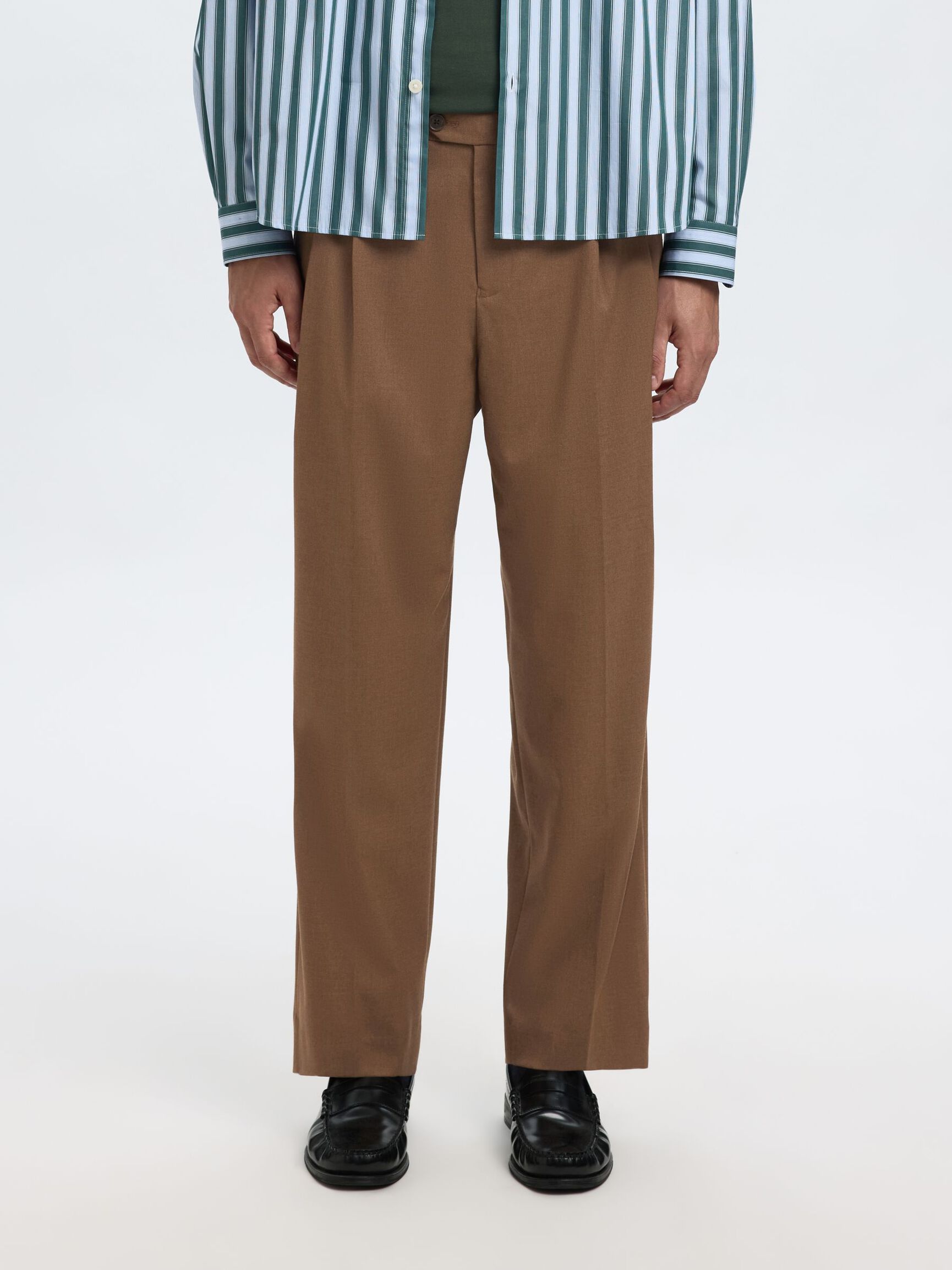 RELAXED FIT SUIT TROUSERS, Cognac, highres
