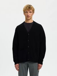 LAINE MÉLANGÉE CARDIGAN, Black, highres