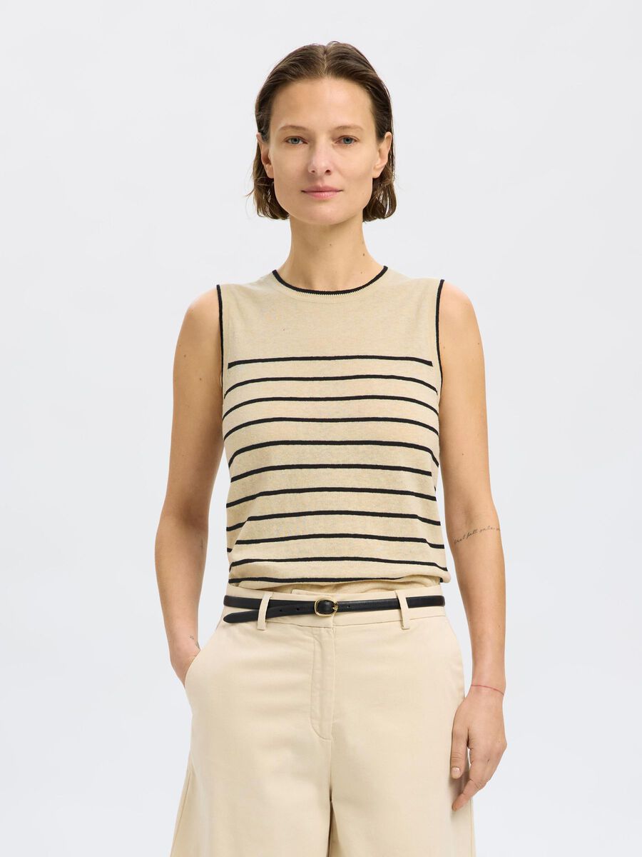 Selected LINEN BLEND KNITTED TOP, Birch, highres - 16097496_Birch_1189867_003.jpg