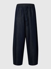 MID-WAIST BARREL FIT HOSEN, Dark Blue Denim, highres