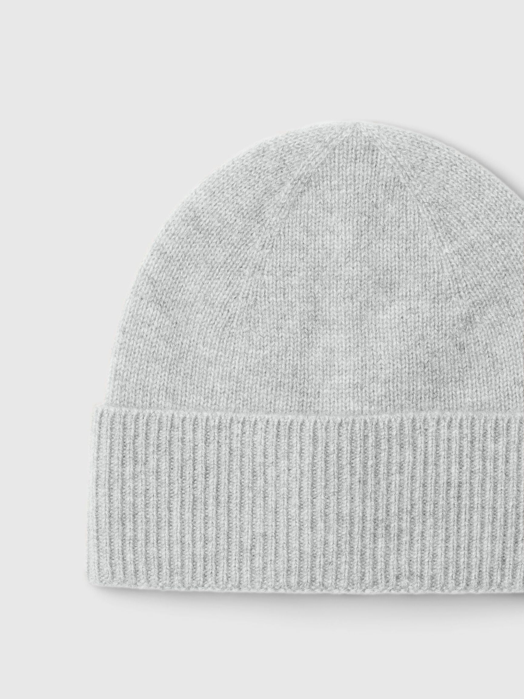 CASHMERE BEANIE, Light Grey Melange, highres