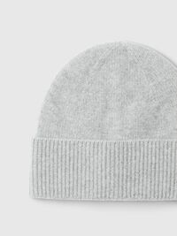 CASHMERE BEANIE, Light Grey Melange, highres