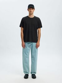 SLUB-BOMULL T-SKJORTE, Black, highres