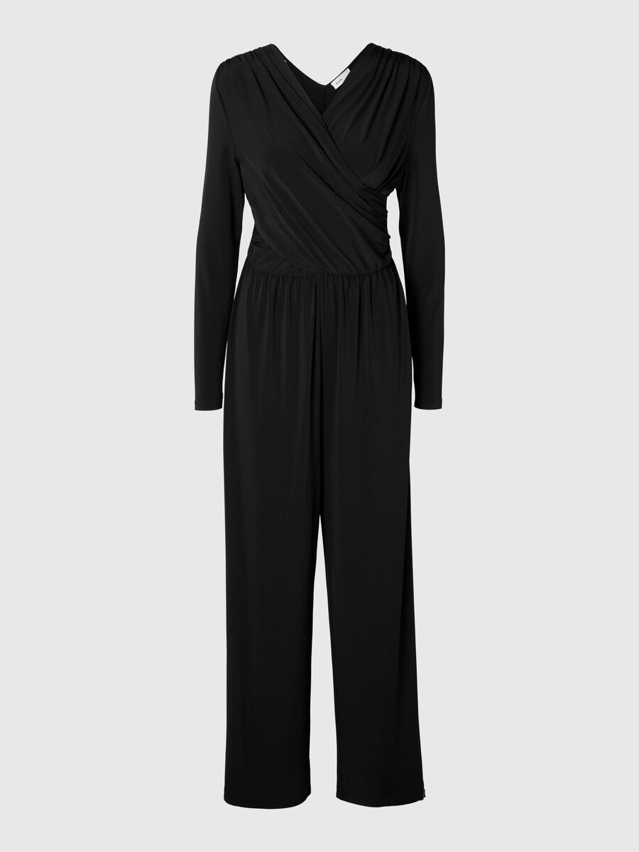 Selected WRAP STYLE JUMPSUIT, Black, highres - 16094969_Black_001.jpg
