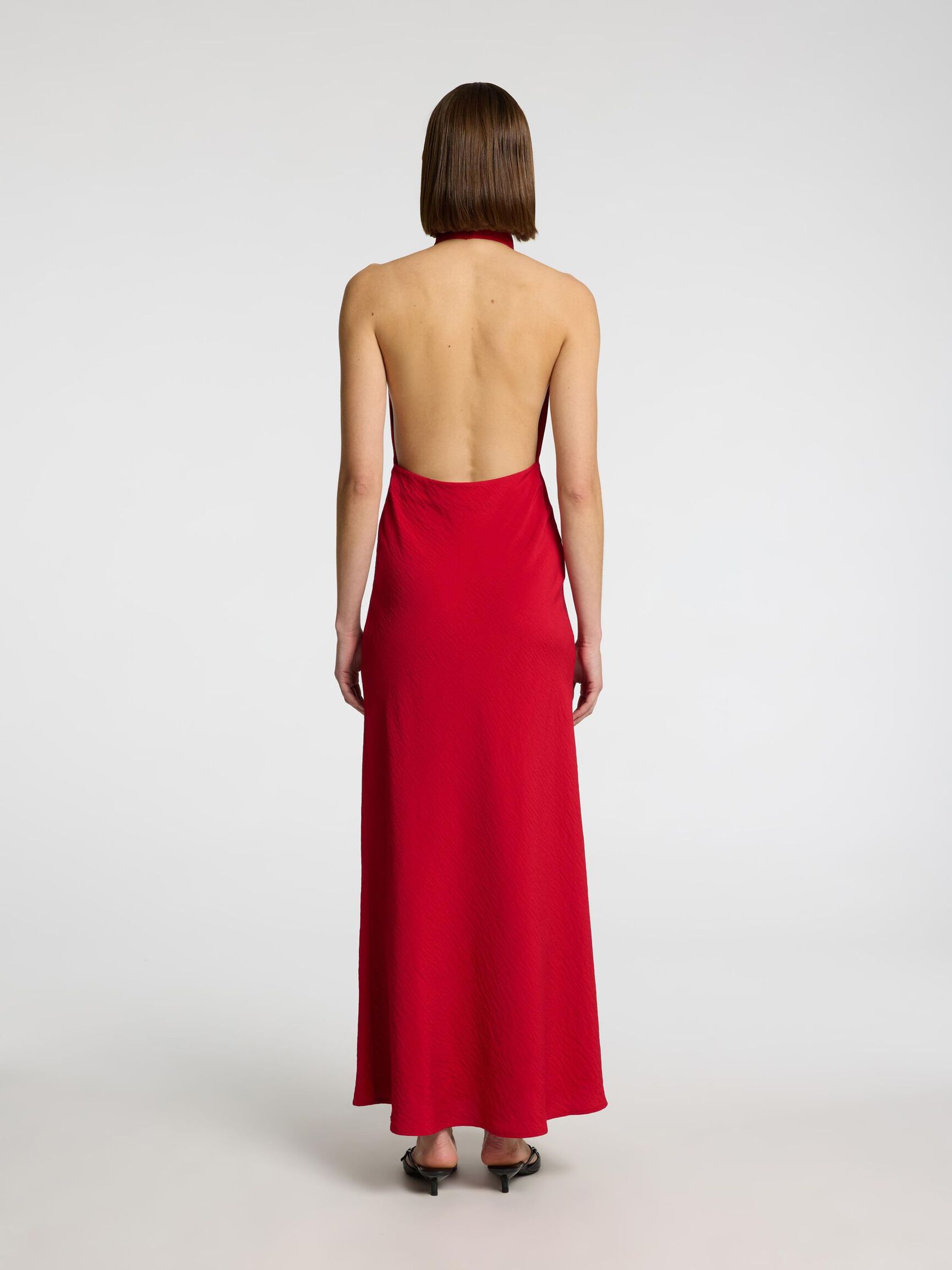 SLEEVELESS HALTERNECK DRESS, Savvy Red, highres