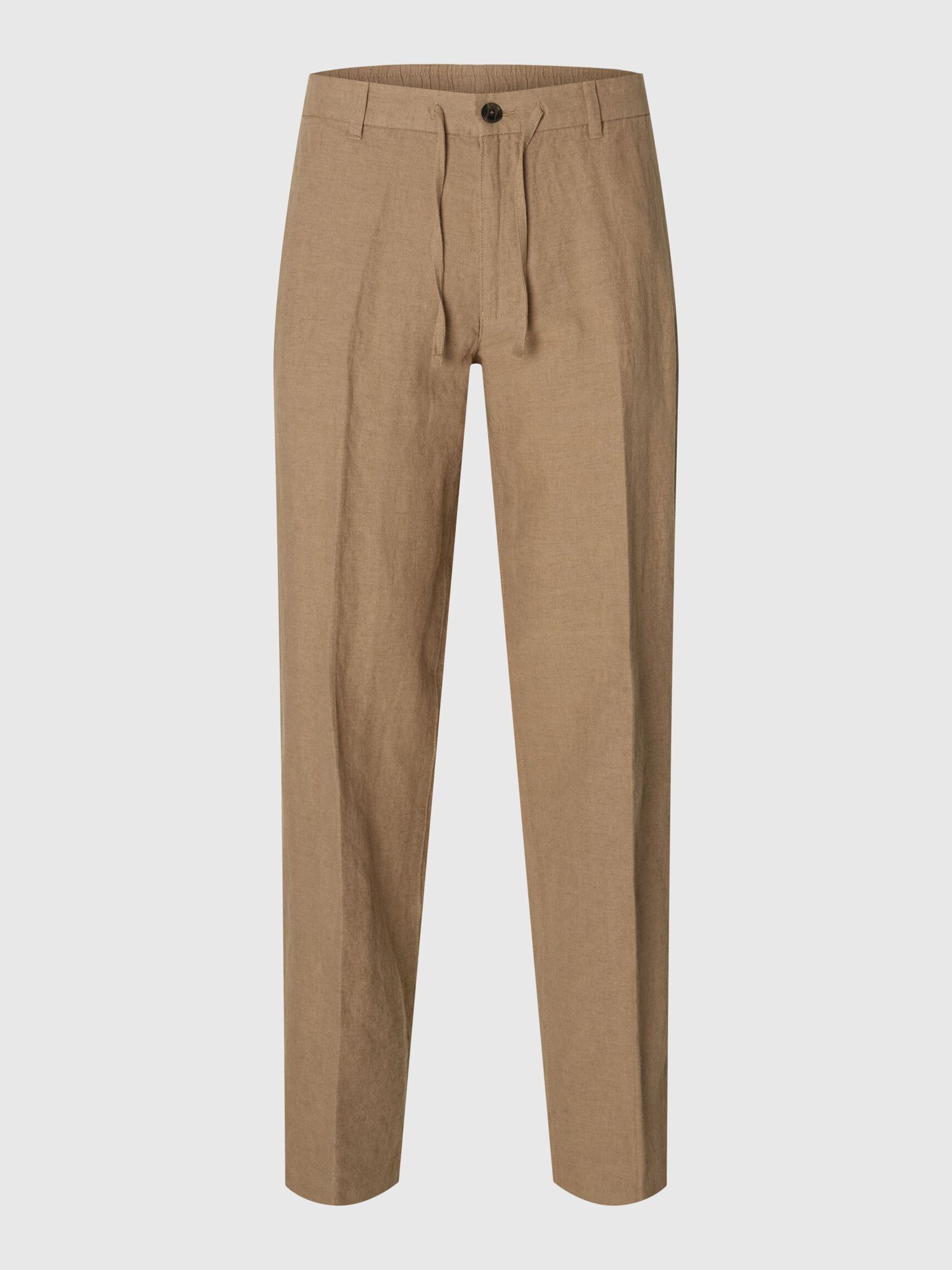 196 STRAIGHT FIT LINEN-BLEND TROUSERS, Caribou, highres