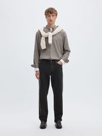 190 TAPERED FIT JEANS, Black Denim, highres