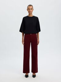 WIDE FIT CORDUROY TROUSERS, Tawny Port, highres