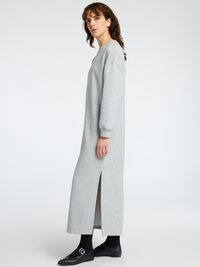 LONG SWEATSHIRT DRESS, Light Grey Melange, highres