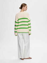 STRIPED KNITTED JUMPER, Snow White, highres