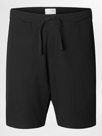 VÅFFLAD SHORTS, Black, highres