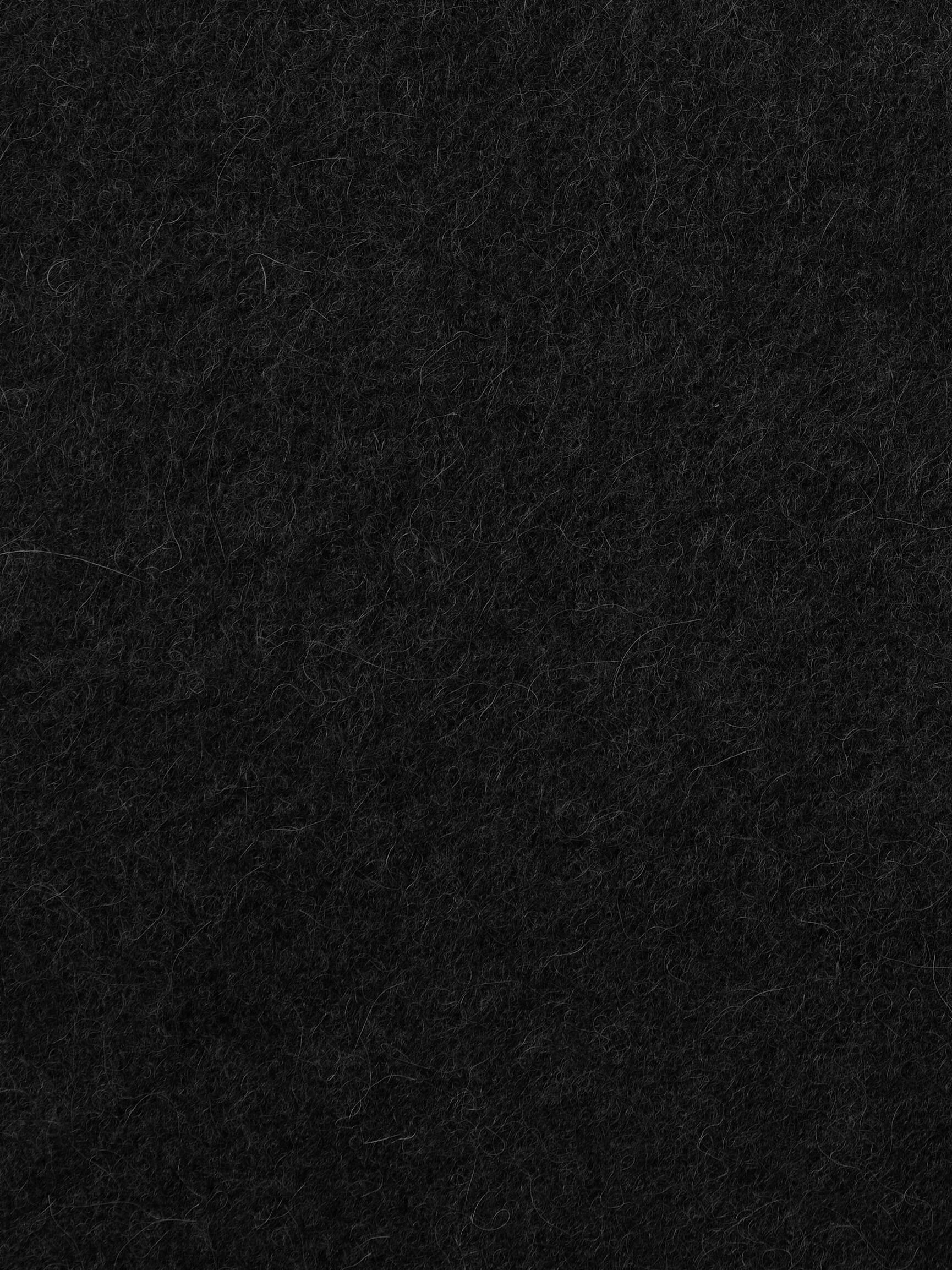 WOOL BLEND TRIANGLE SCARF, Black, highres
