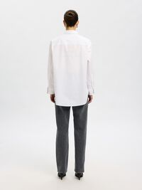 OVERSIZE EN COTON CHEMISE À MANCHES LONGUES, Bright White, highres