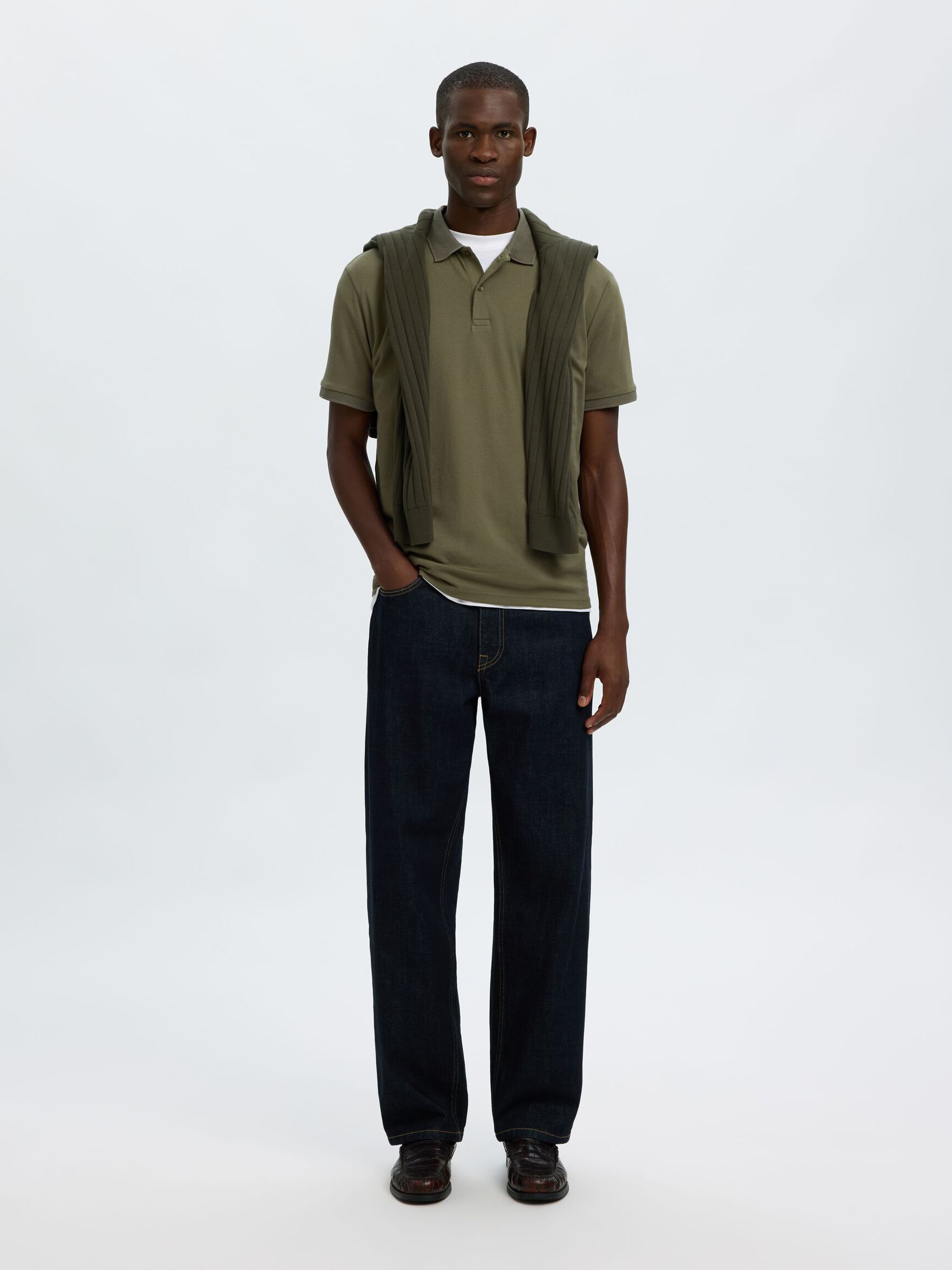 SHORT SLEEVED KNITTED POLO SHIRT, Kalamata, highres