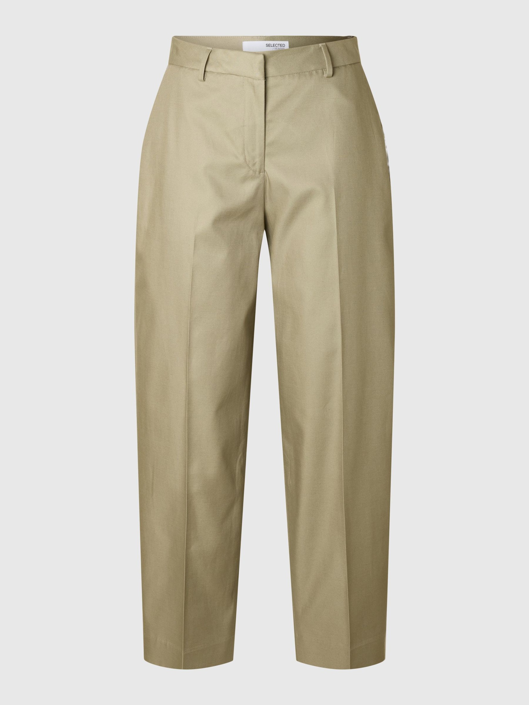 MID WAIST BARREL FIT TROUSERS, Vetiver, highres