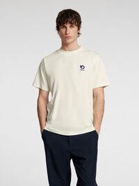 GEBORDUURD T-SHIRT, Egret, highres
