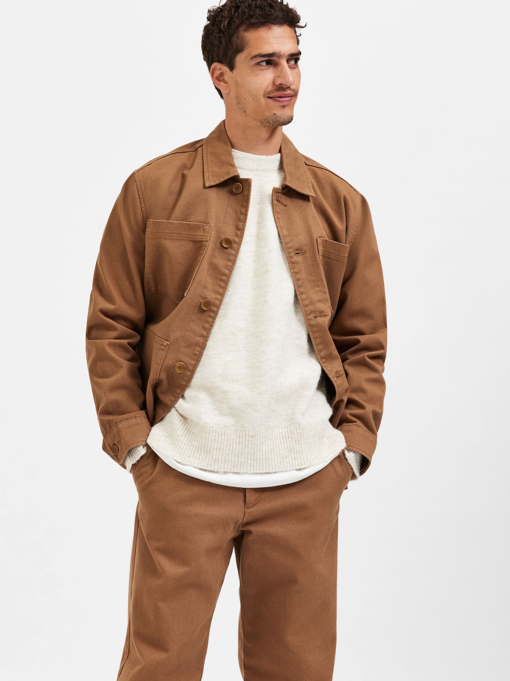 LONG-SLEEVED PULLOVER, Oatmeal, highres