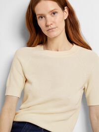 VISCOSEMIX GEBREIDE TOP, Birch, highres