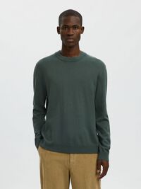 100% MERINO WOOL PULLOVER, Deep Forest, highres