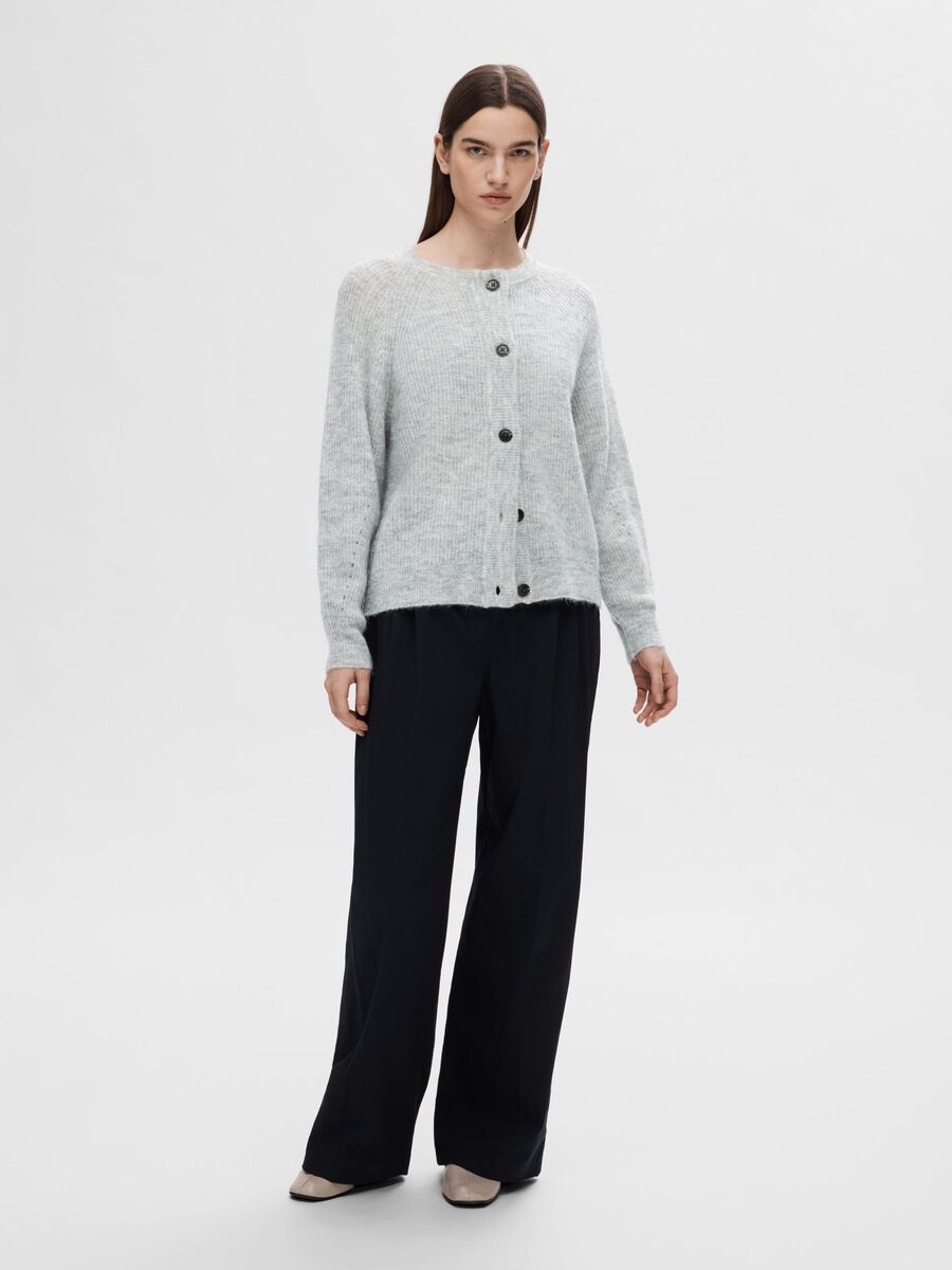 Selected LONG-SLEEVED CARDIGAN, Light Grey Melange, highres - 16074481_LightGreyMelange_005.jpg