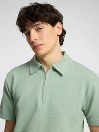 SEERSUCKER POLO SHIRT, Iceberg Green, highres