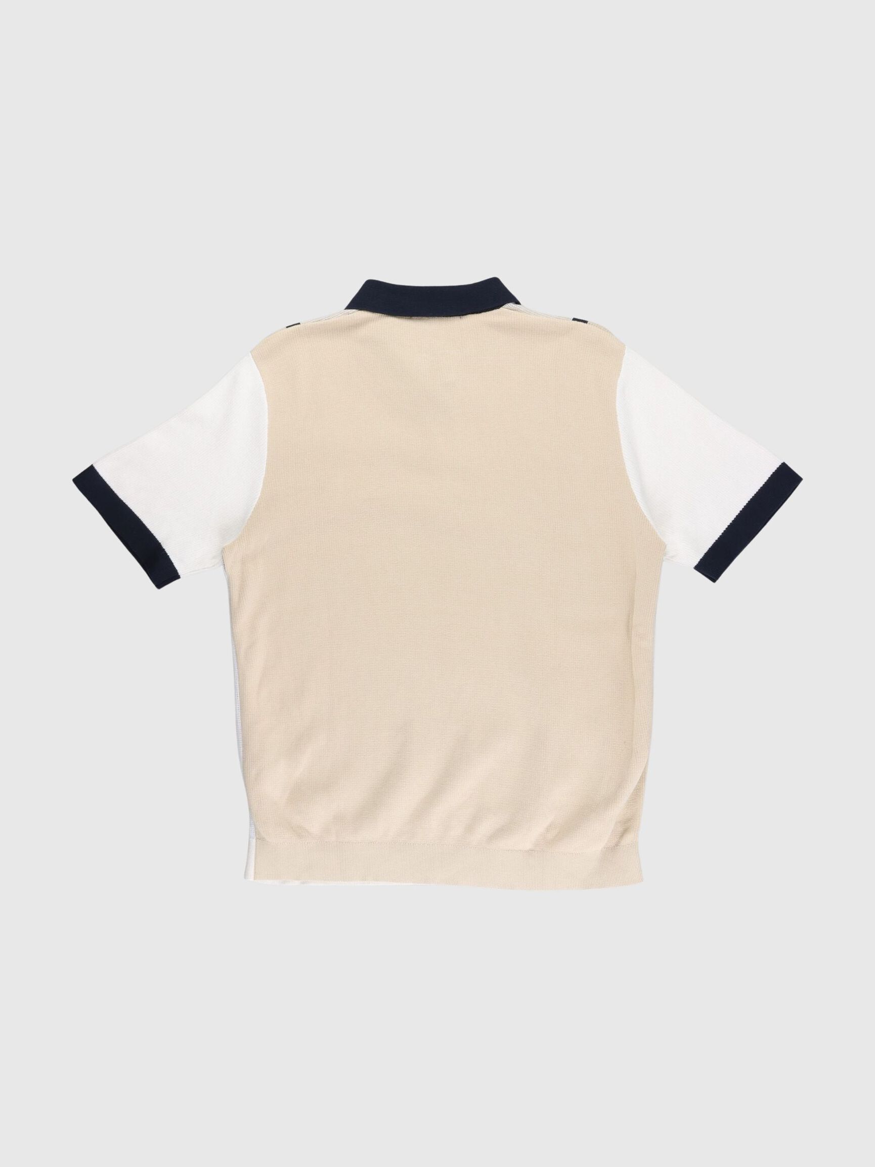 KNITTED POLO SHIRT, Egret, highres