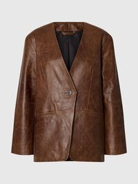 OVERSIZED LEATHER JACKET, Delicioso, highres