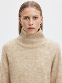 WOOL BLEND HIGH-NECK JUMPER, Island Fossil, highres