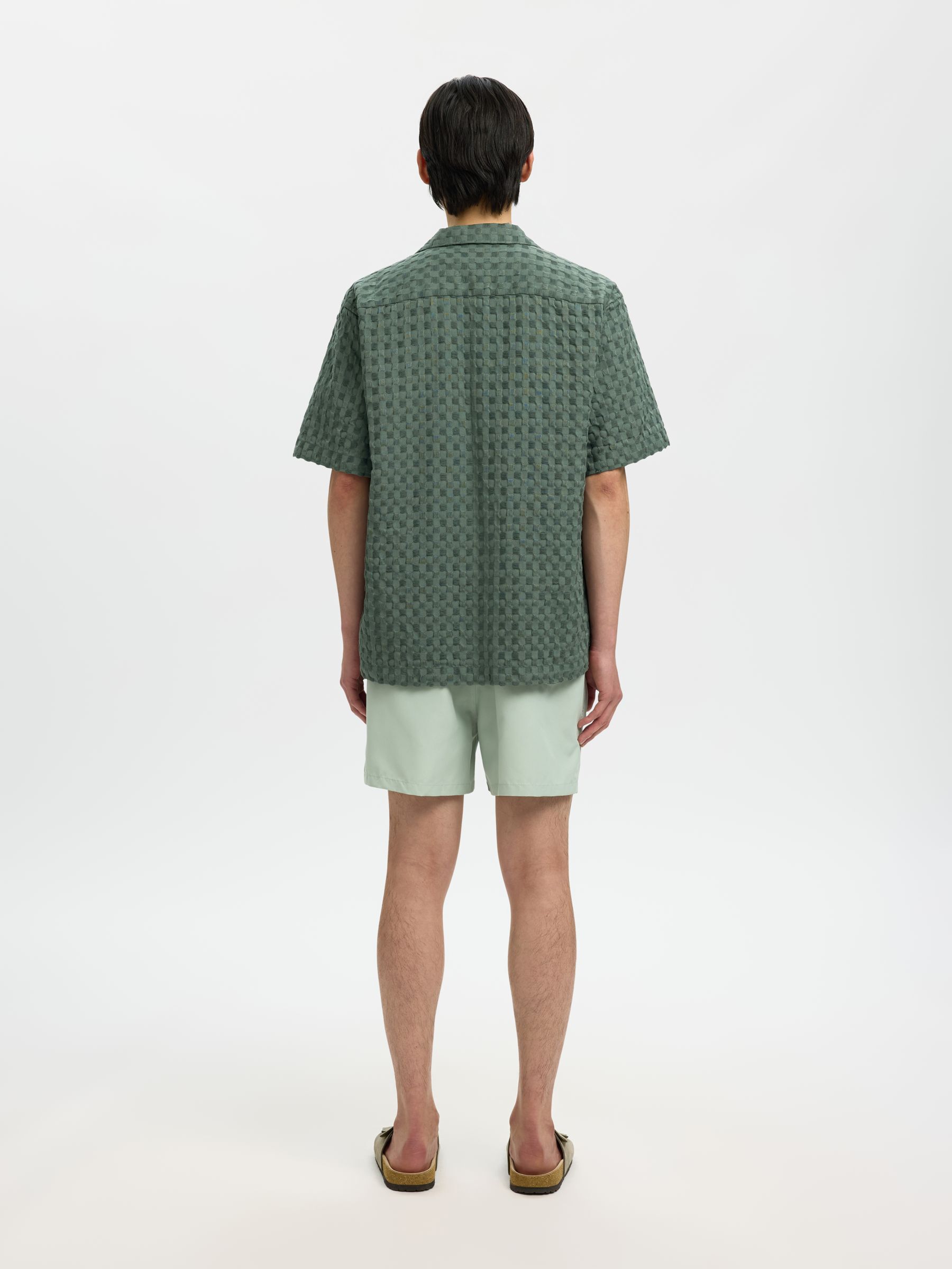 TEXTURÉE CHEMISE À MANCHES COURTES, Balsam Green, highres