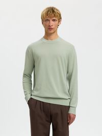 BAUMWOLL PULLOVER, Aqua Gray, highres